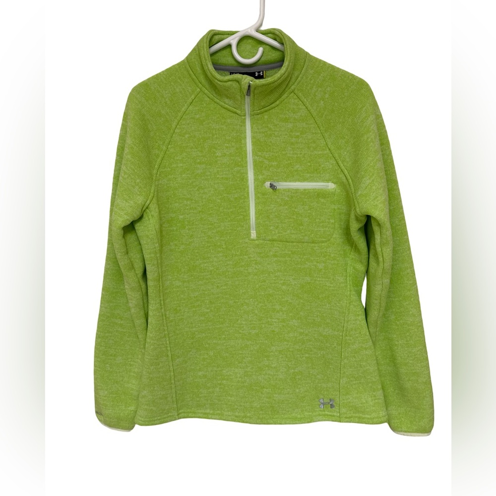 Under Armour Quarter Zip Pullover Sweatshirt Women’s Large Lime Green